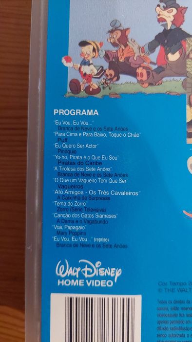 Cassetes VHS Cante com a Disney