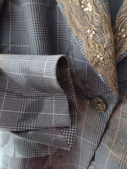 żakiet damski r.44 odcienie fioletu brązu