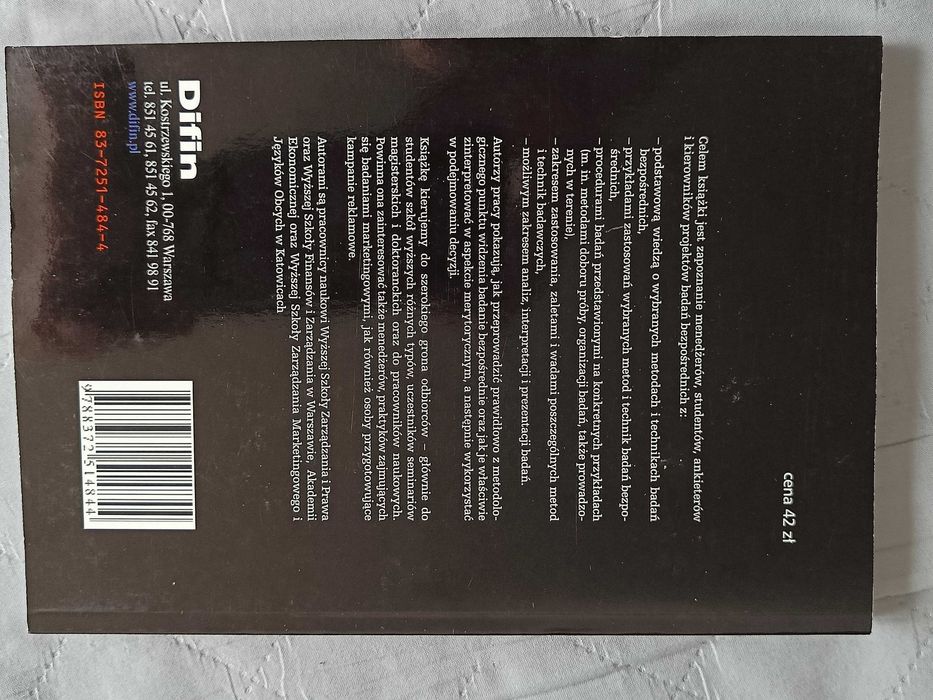 Róża Milic-Czerniak, Marketingowe badania bezpośrednie - zastosowania