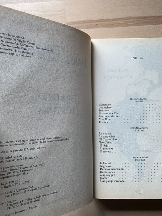 Livro “Hija De La Fortuna”