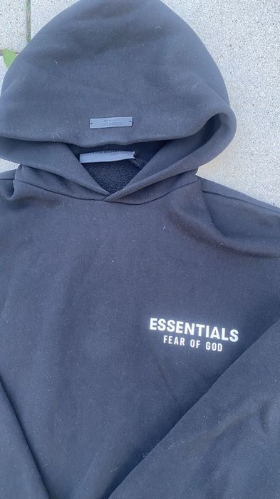 Bluza essentials czarna basic boxy hoodie