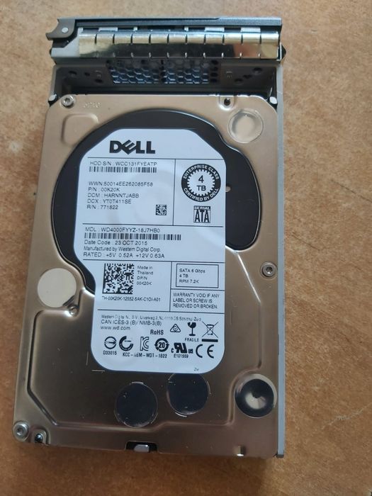 Dell 4TB WD4000FYYZ HDD 3,5" SATA III 7200 RPM Enterprise