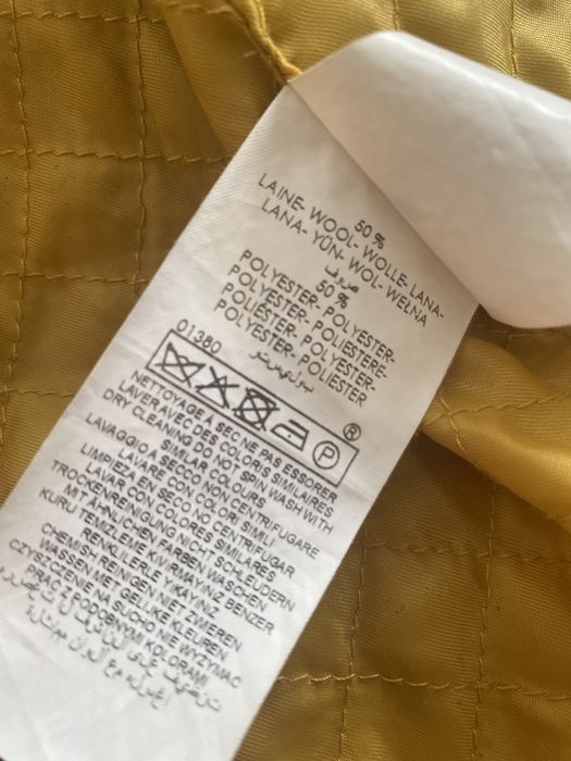 Płaszcz wełniany Cache Cache z paskiem i kołnierzem żółty