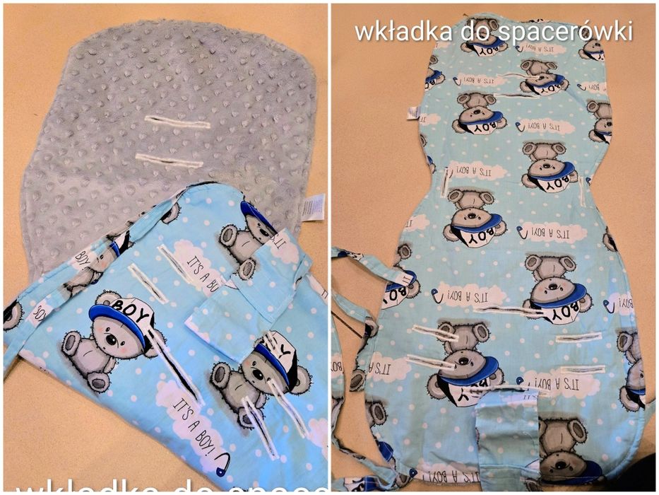 Wyprawka do łóżeczka, wózka niebieska. Duży zestaw. Minky. It's a boy.