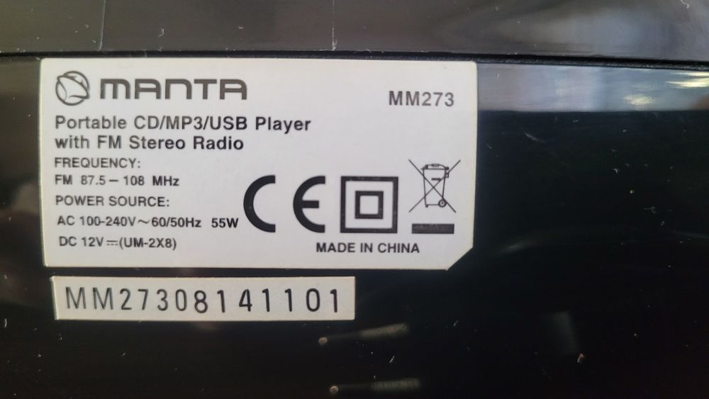 Boombox Silver Rock wyświetlacz Radio CD Bluetooth NFC Pilot