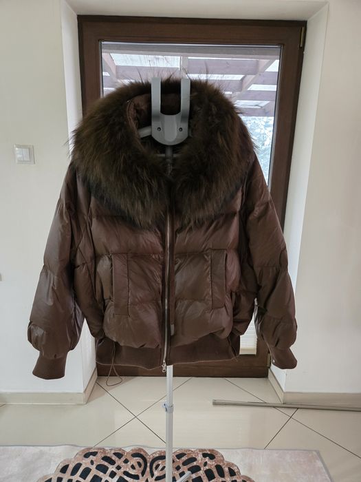 Kurtka puchowa z naturalnym jenotem