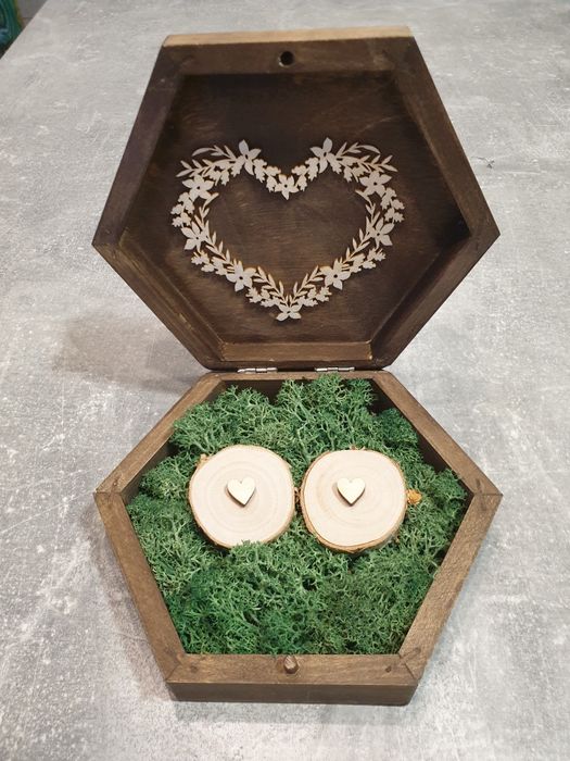 Pudełko na obrączki rustykalne boho
