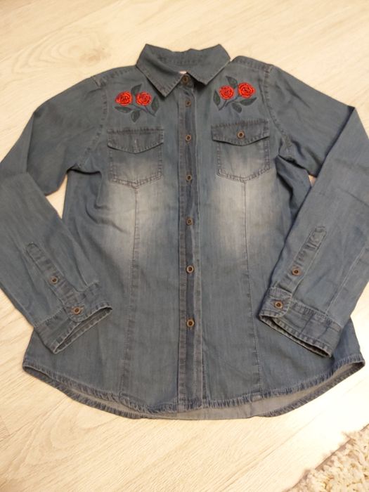 Koszula jeansowa, jeans bawełna 146