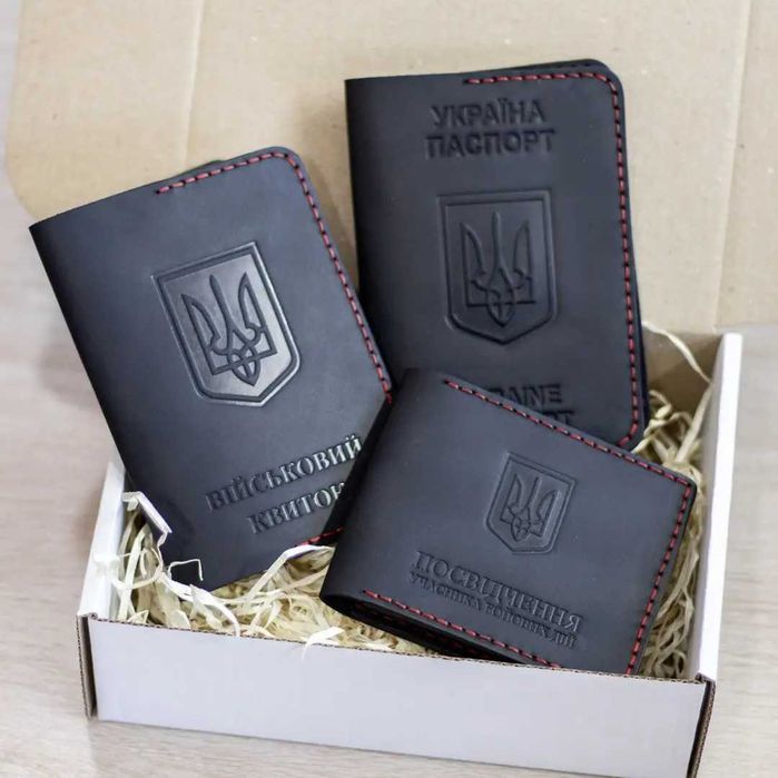 Набір обкладинок на убд, паспорт, військовий квиток (різні кольори)