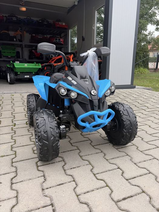Duży Mocny QUAD na akumulator CAN-AM Maverick 24 Volt 7Ah 4x200 Watt Niebieski