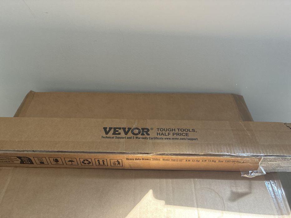 VEVOR 1321 mm prowadnice do szuflad z pełnym wysuwem