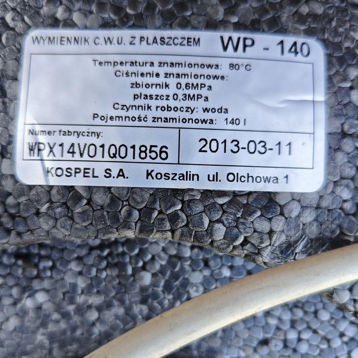 Wymiennik CWU z płaszczem i grzałką
