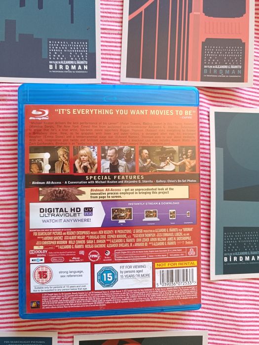 Blu Ray + artcards do filme "Birdman" (portes grátis)