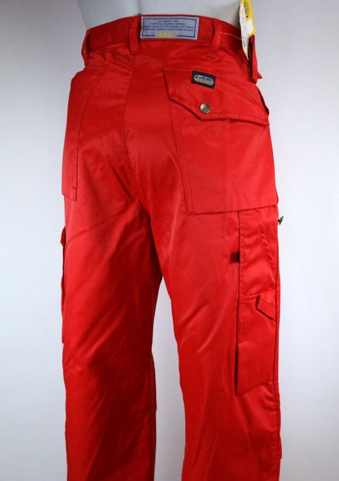 Snickers 5592 czerwone spodnie robocze z wiszącymi kieszeniami XL