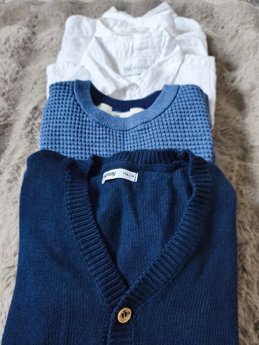 Paka ubrań swetry ,koszule spodnie 116