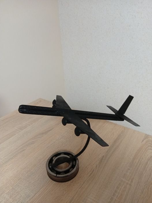 Samolot figurka z metalu własnoręcznie wykonana
