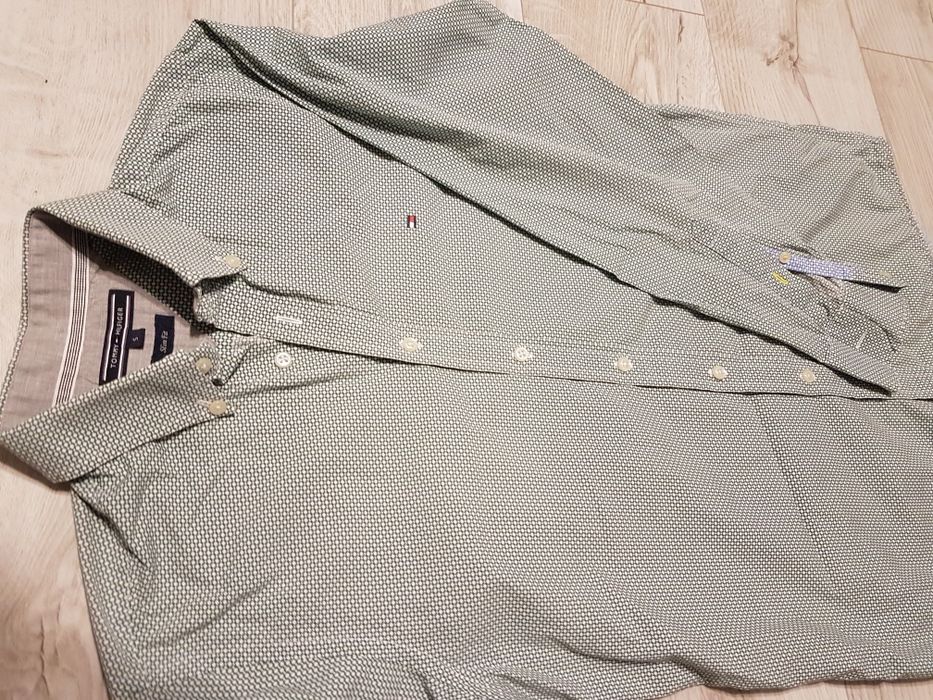 Koszula jak nowa Tommy Hilfiger biało zielona, r. S