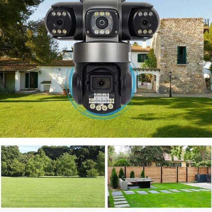 3 OBIEKTYWY Zestaw Kamera WiFi 6MP obrotowa zewnętrzna detekcja zoom