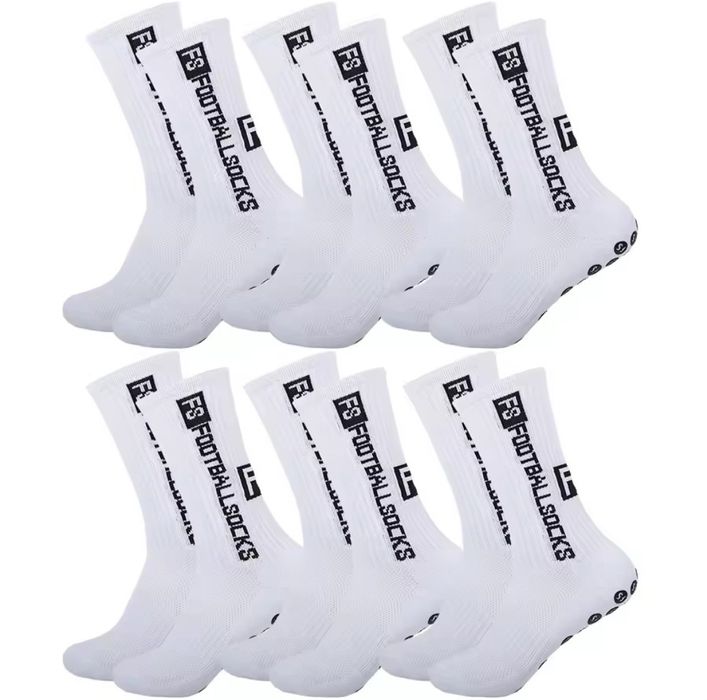 Zestaw 6 par profesjonalnych skarpetek piłkarskich z antypoślizgiem (Football socks)