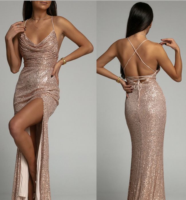 Suknia sukienka cekinowa wesele