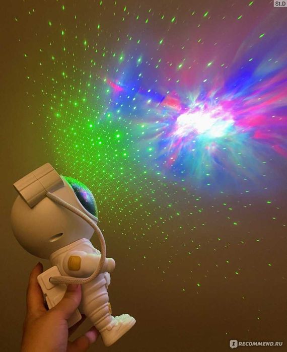 Ночник настольный галактика проектор космонавт с пультом