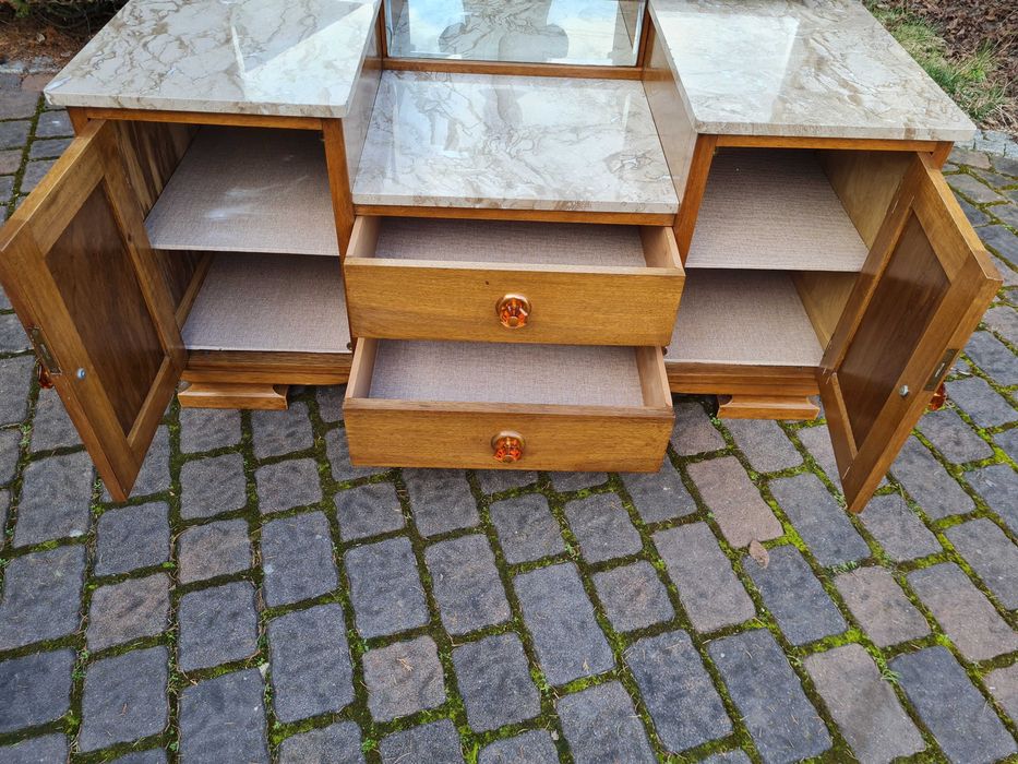 Toaletka Art Deco z marmurowym blatem