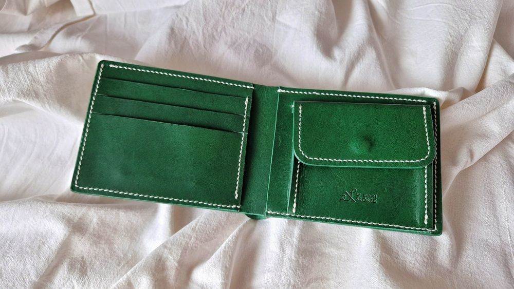Męski portfel skórzany ręcznie szyty | włoska skóra premium | Handmade