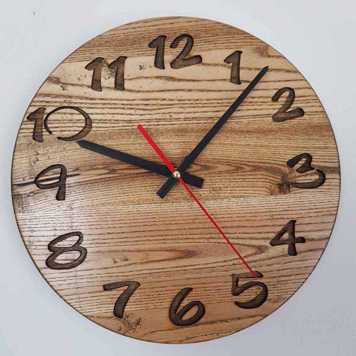 Настінний годинник з натурального дерева. Ретро-стиль 7