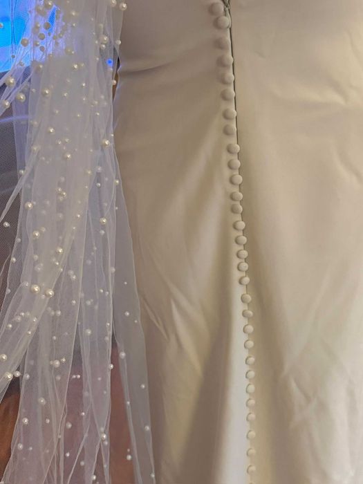 Vestido de noiva e véu Pronovias 2024