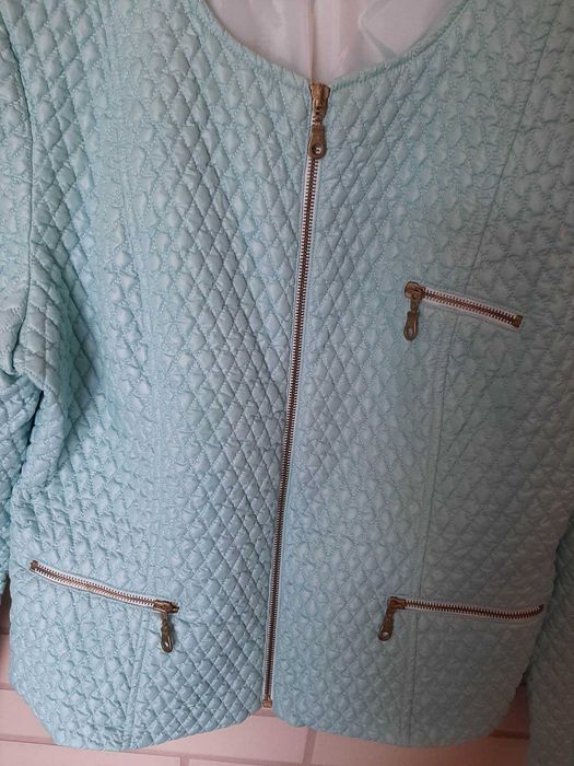 Miętowa pikowana kurtka Ika rozmiar 42 / L