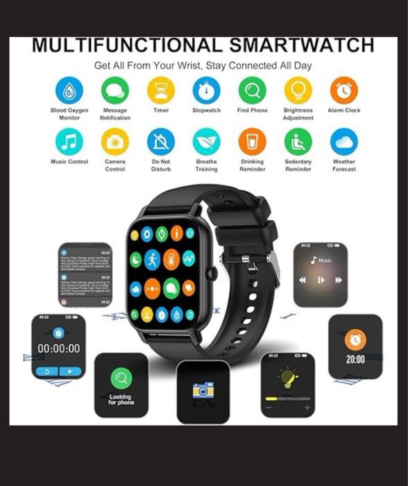 Смарт годинник Nerunsa Smart Watch black для чоловіків та жінок