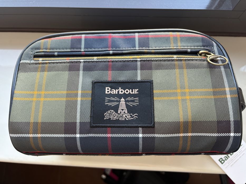Barbour kosmetyczka zielona tartan