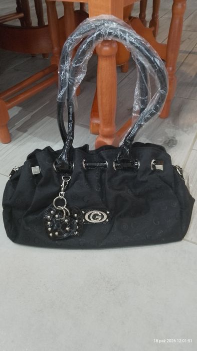 Czarna torebka Y2K monogram serce dżety retro Gamaya 2000s