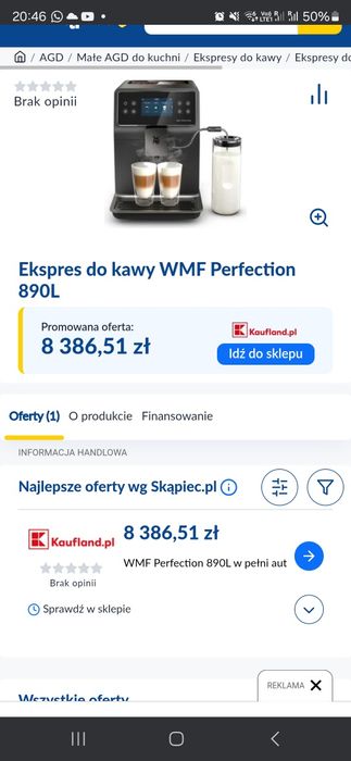 Ekspres WMF PERFECTION 890L
880L
Matowy, czarny front	TAK
Obud