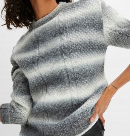 B.P.C ciepły sweter ombre cieniowany z wełną 48/50.