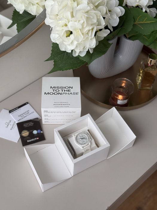 Наручний годинник Swatch x Omega Bioceramic швейцарський на подарунок