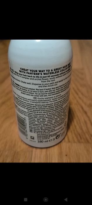 Pantene suchy szampon w piance 180ml