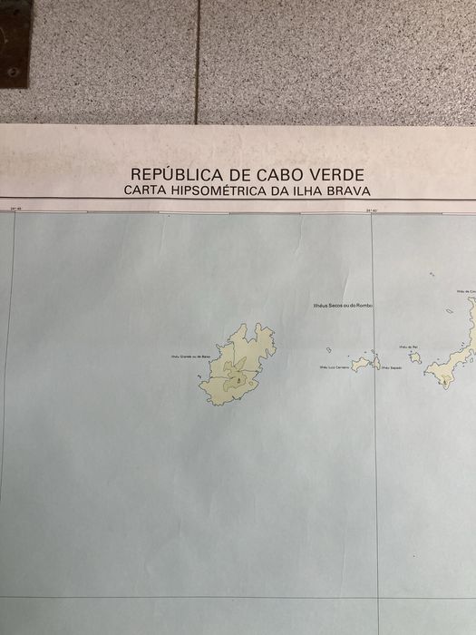 Carta Hipsométrica da Ilha Brava, Cabo Verde 1989