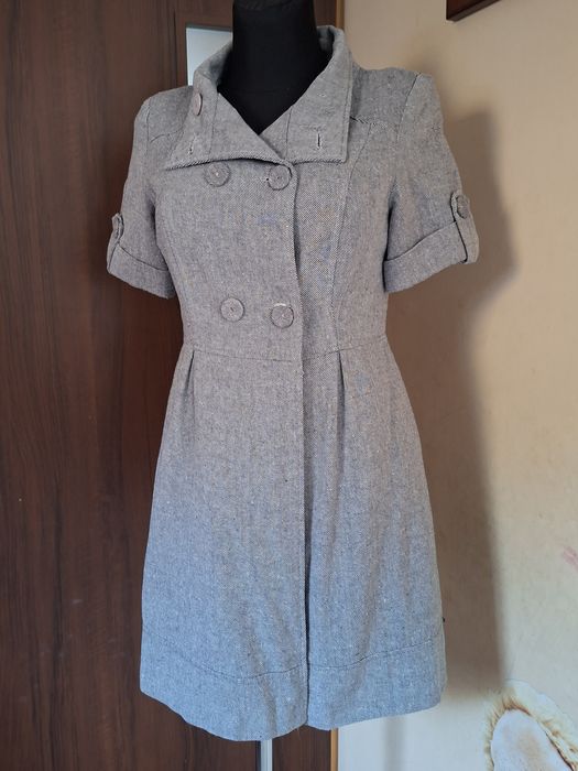 Sukienka płaszczyk r. M len bawełna