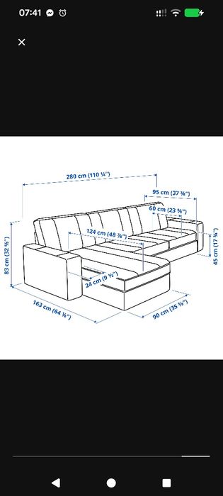Sofá kivik ikea cinzento