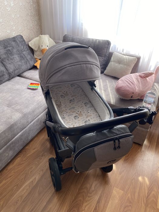 Дитяча коляска від 0+ до 3 bair play 2 в 1, екошкіра + тканина