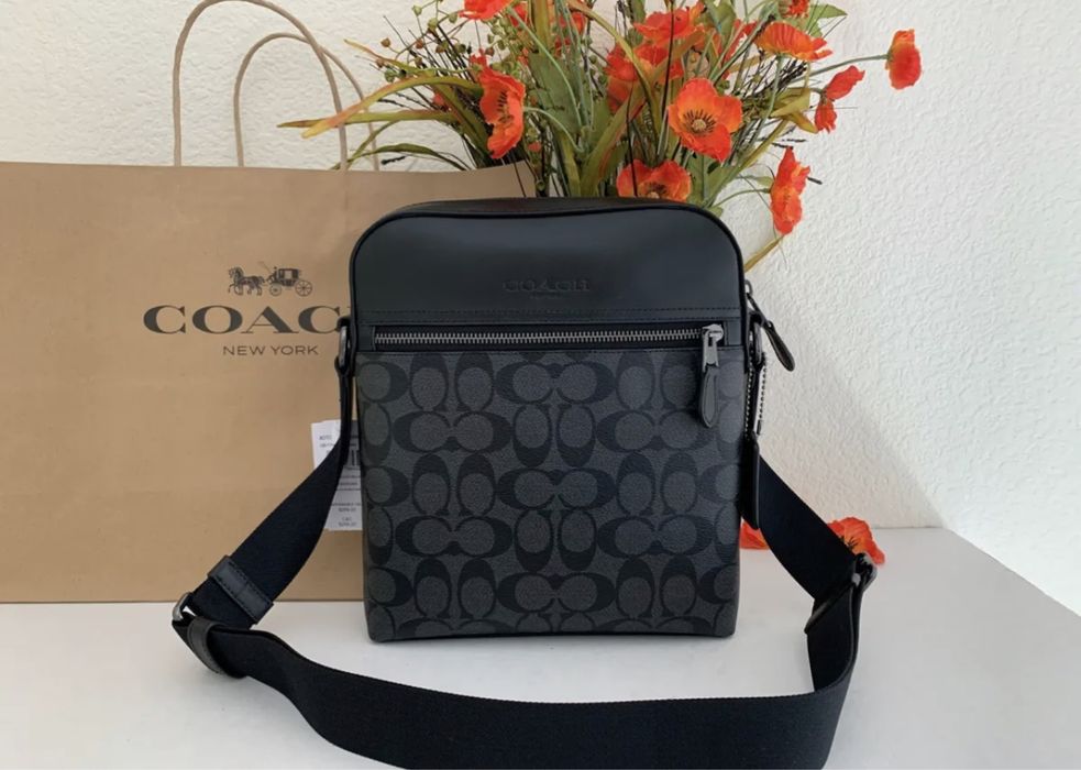 Сумка чоловіча через плече coach houston арт j2357-4010