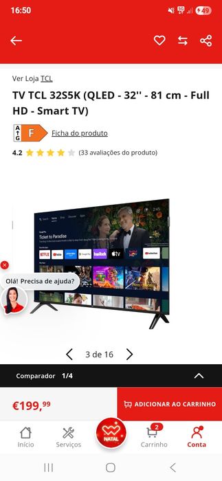 Tv tcl 32 smart  oled