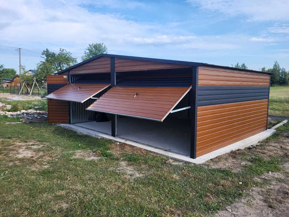 Garaż Blaszany Blaszak drewnopodobny