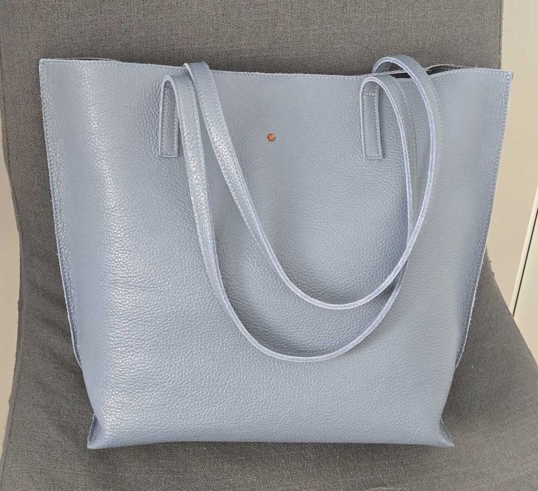 nowa_skórzana torba shopper_Batycki_Mary Light Blue