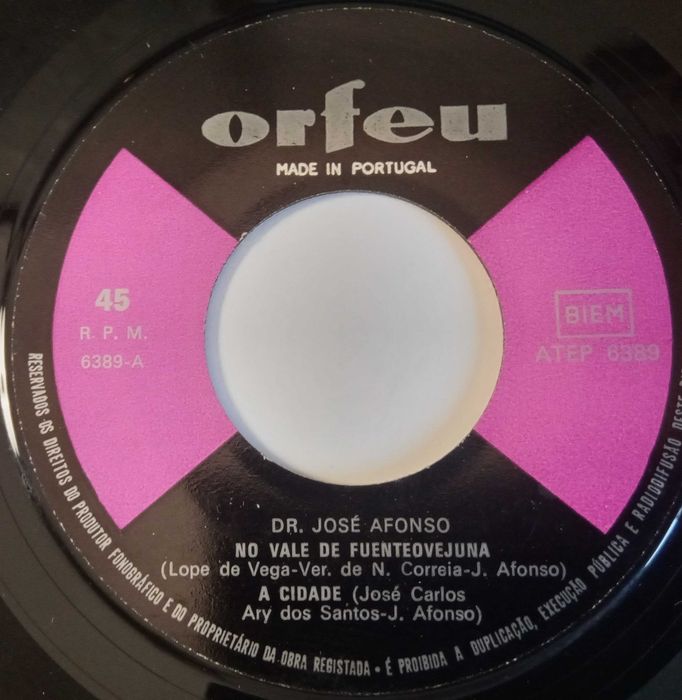 José Afonso	- - - - -		No Vale de Fuenteovejuna	- - - - -	EP