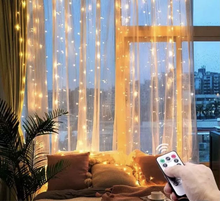 СУПЕР ціна!! Гирлянда штора, USB, роса 3*3, 3*2