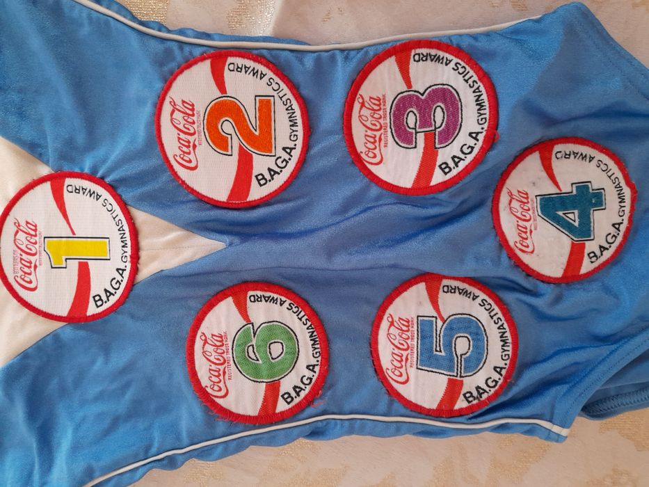 Bинтажный купальник с нашивками Coca Cola B.A.G.A. Gymnastics Award