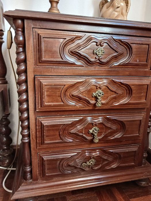 Mobília de quarto completa em carvalho – vintage/clássica