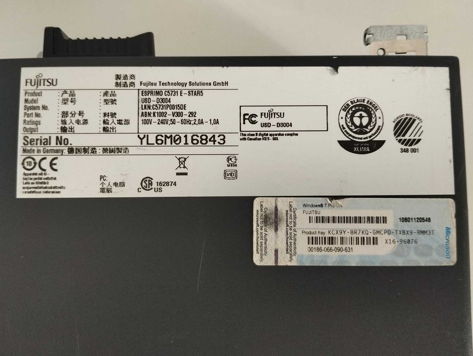 Мини-ПК (системный блок) Fujitsu ESPRIMO C5731 E-Star 5.0 E8500/4/500